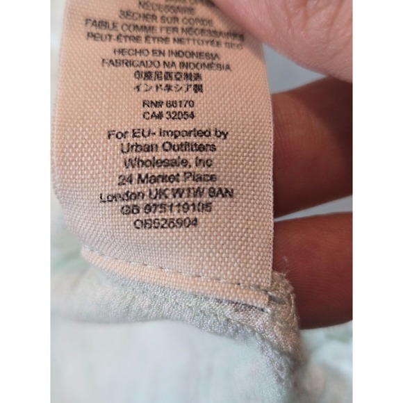 Free People Tunic Top Size XS Mint Green Rolling Hills Print Bell Sleeve Boho - Picture 6 of 11